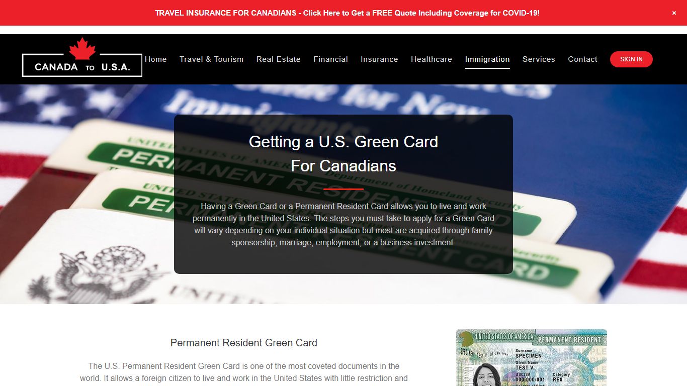 Getting as US Green Card for Canadians | US Immigration for Canadians